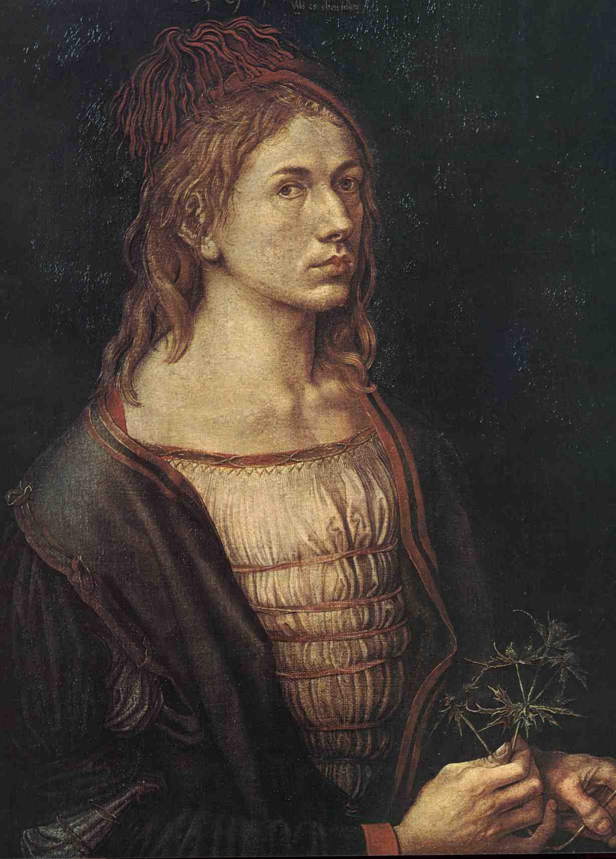 Albrecht-Durer--Vlastni-podobizna-s-kvetem-macky