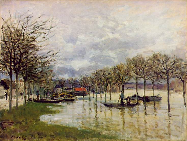 Alfred-Sisley--L%60inondation---Route-de-Saint-Germain