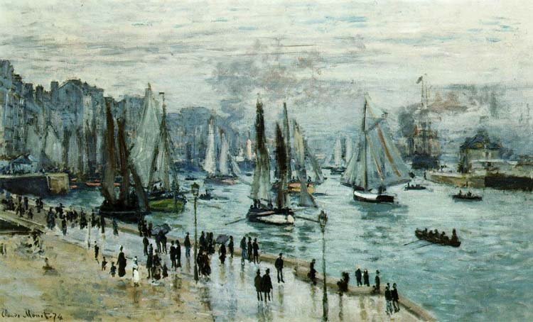 Claude-Monet--Rybarske-lodky-opoustejici-Le-Havre