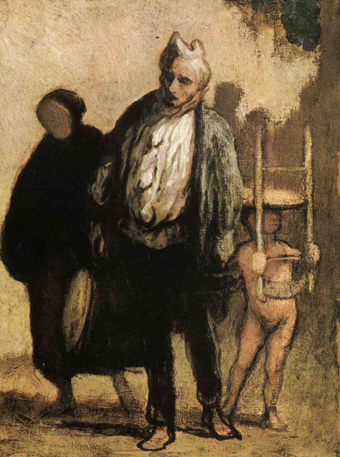 Honore-Daumier--Stehujici-se-komedianti