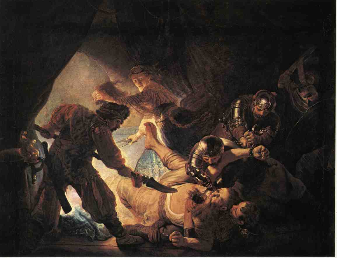 Harmenszoon-Rembrandt-van-Rijn--Samson-oslepeny-Filistiny